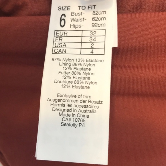 NWT Seafolly Australia Size 4 Thong Bikini bottom - Picture 4 of 5